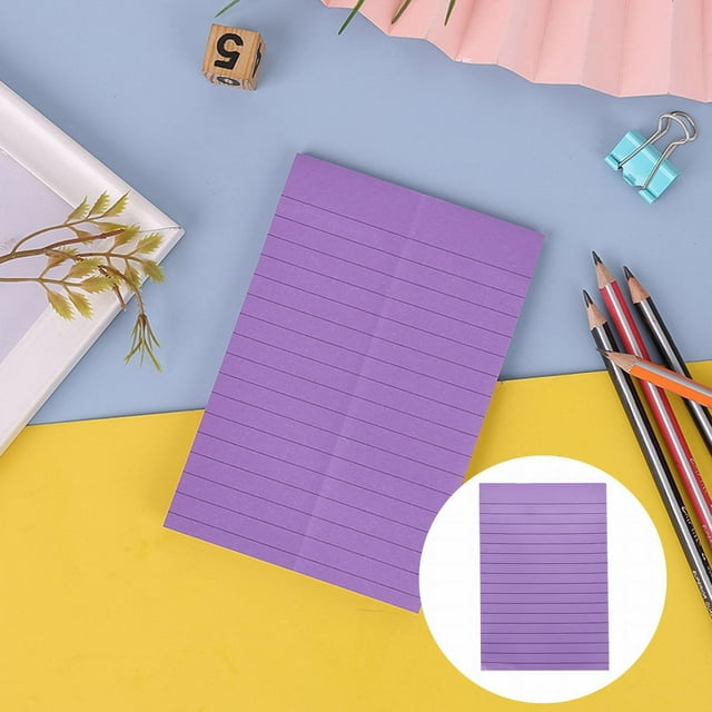 Practical Set Cyenie 1 Sticky Note, 1 Pads Lined Sticky Notes 4X6 Sticky Notes with Lines Stick Note Pads 8 Bright Multi Colors 50 Sheet/Pad