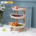 thumbnail image 1 of Table Plates Dinnerware Kitchen Fruit Bowl with Floors Partitioned Candy Cake Trays Wooden Tableware Dishes I-3, 1 of 6