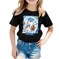 thumbnail image 4 of Curuila Toddler Kids Boys Girls Halloween Tshirt Short Sleeve Hallowmas Ghost Print Crew Neck T Shirts For Boys Party Comfort Tops Black Size 4-5 Years, 4 of 4