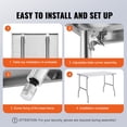 thumbnail image 5 of KFFKFF Commercial Folding Work Table Workstation, 48 x 30" Heavy-Duty Stainless-Steel Kitchen Prep Table with 300 lbs Load, for Kitchen, 5 of 8