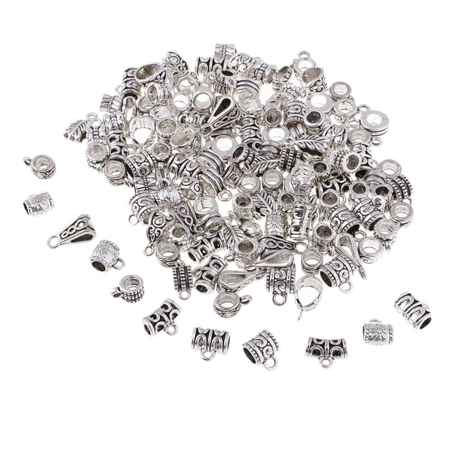 120 Uds. Cuentas De Plata Tibetana Mixtas Que Se Ajustan Al Colgante De Pulsera Europea Sunnimix Bail Beads