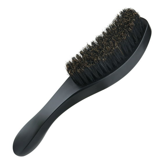Soumake Men Beard Brush with Ergonomic Handle Nylon Boar Bristle Curved Wave Beard Straightener Brush Home Salon Men Mustache Grooming Styling Tools