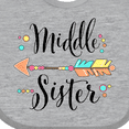 thumbnail image 4 of Inktastic Middle Sister- dots and arrow Girls Baby Bib, 4 of 4