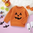 thumbnail image 3 of Toddler Baby Boy Girl Halloween Sweater Knit Chunky Pumpkin Sweaters Oversized Pullover Sweatshirt Tops Fall Winter Clothes, 3 of 7