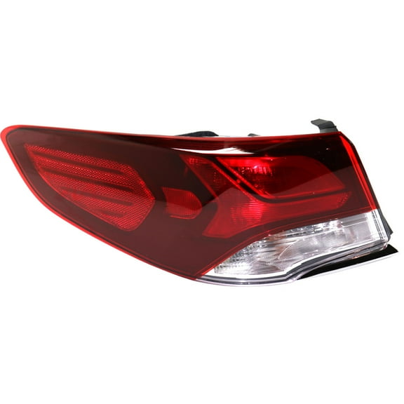 For Hyundai Sonata 2018 2019 Tail Light Assembly Driver Side | Outer | With Bulb | Clear and Red Lens | Replacement For HY2804153 | 92401C2500