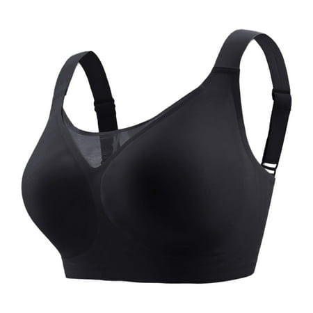 FhsagQ Bra Women Bras Dress with Sleeves Non Wired Bra Women's Padded Full Cup Bra without Underwire with Padding Seamless Bustier Bralette Breathable Soft Women Bras Black XL