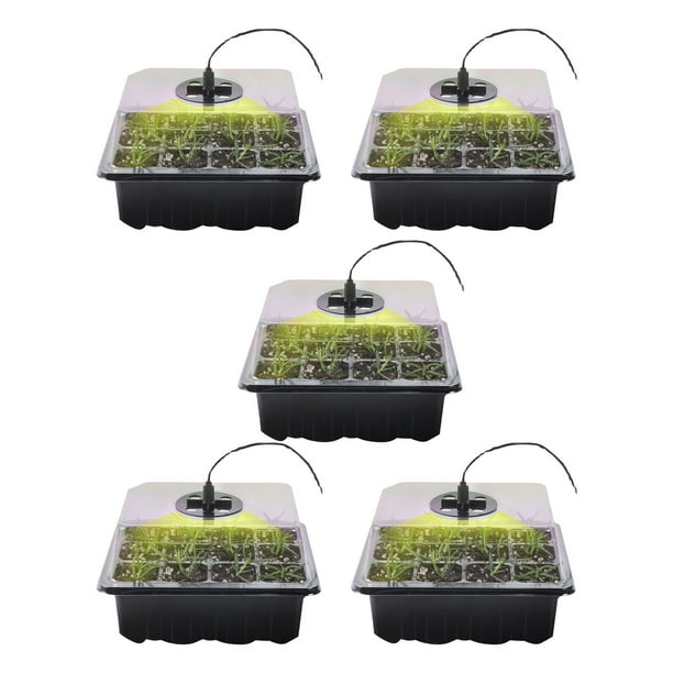 Macetas de cultivo con luz (5 unidades). Este dispositivo de cultivo con luz es adecuado para el cultivo de la mayoría de las plantas, tanto en casa como en exteriores.