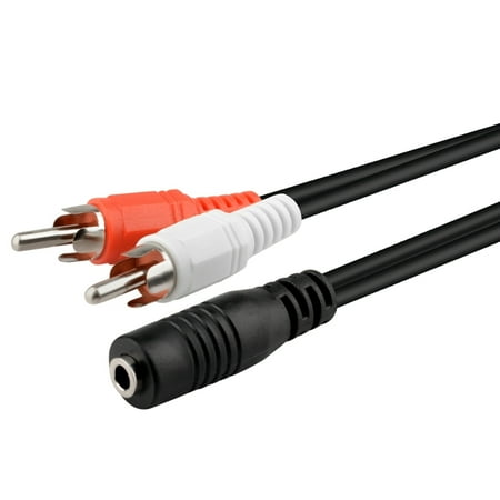 Insten 3.5mm Stereo to 2 RCA F / M Cable, 8 INCH, Black Insten 3.5mm Stereo to 2 RCA F / M Cable, 8 INCH, Black