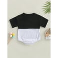 thumbnail image 6 of KelaJuan Baby Girls Boys Romper, Short Sleeve Crew Neck Contrast Color Patchwork Summer Bodysuit for Casual Daily, 6 of 9