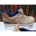 thumbnail image 2 of New Balance 574 Shoes Mens Size 11.5 ML574NED Beige Blue Suede Sneakers Athletic, 2 of 6