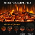 thumbnail image 2 of Barara King Fireplace Heater, Indoor Fireplace,23-inch 3-Sided Electric Fireplace Insert with Remote Control-Black, 2 of 12