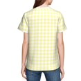 thumbnail image 7 of Wukai Lemon Yellow Checkboard Youth Unisex Short Sleeve T-Shirt for Boys, Girls, Teens, and Kids-Medium, 7 of 7