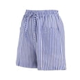 thumbnail image 5 of Bosfbaoi Women's Striped Shorts Elastic Waist Drawstring Shorts Summer Loungewear Shorts with Pockets, 5 of 6