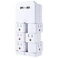 thumbnail image 1 of Protector contra Sobretensiones GE Blanco con 6 Salidas Giratorias y 2 Puertos USB, 1 of 8