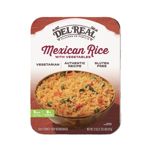 Del Real Foods Mexican Rice with Vegetables, 22 oz (Cooked)