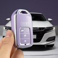 thumbnail image 4 of Key Fob Cover Compatible with Honda Accord Civic CRV HRV CRZ Fit Odyssey Passport Pilot Keychain Case Holder Protector,Purple, 4 of 7