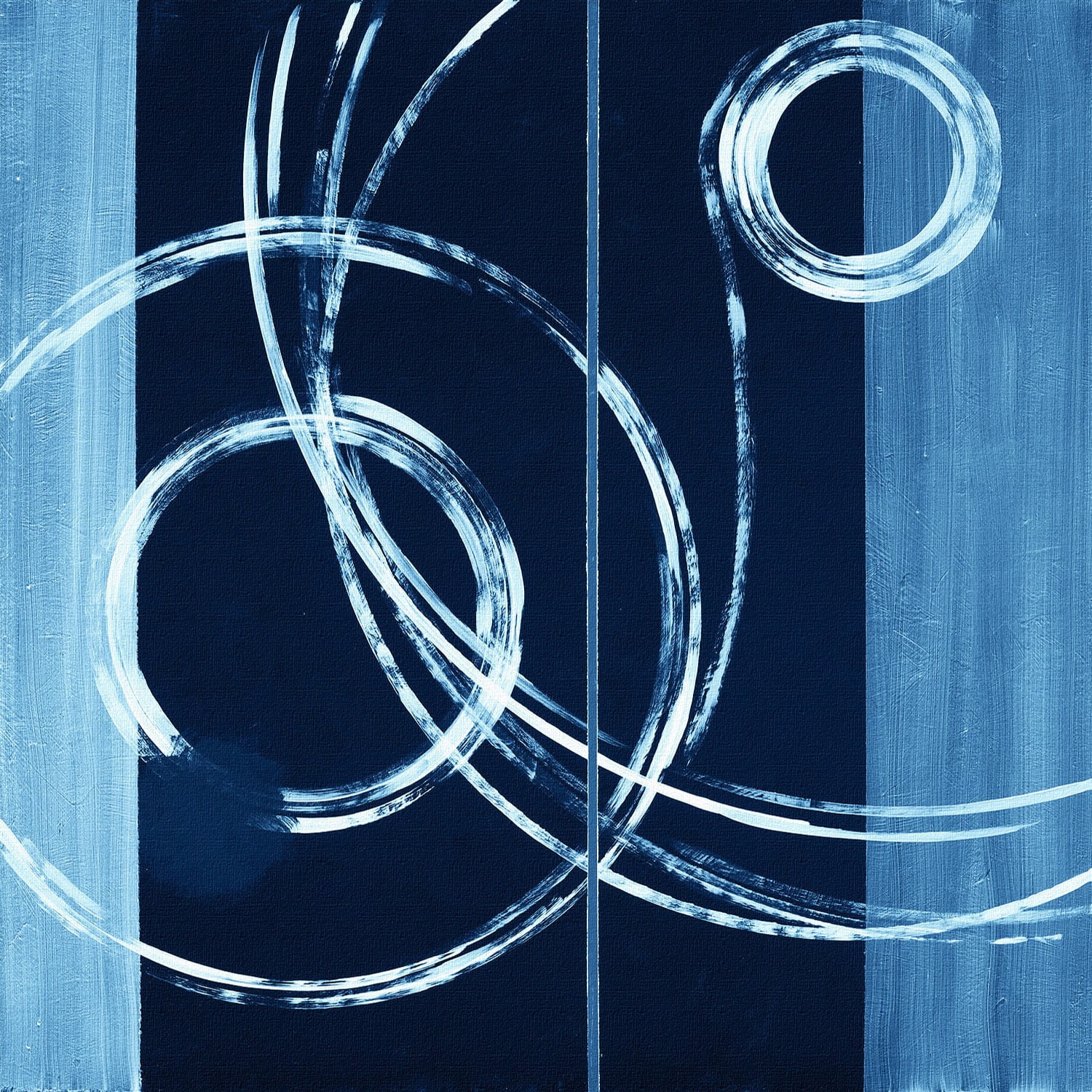 "Wispy Rings" Painting Print on Wrapped Canvas