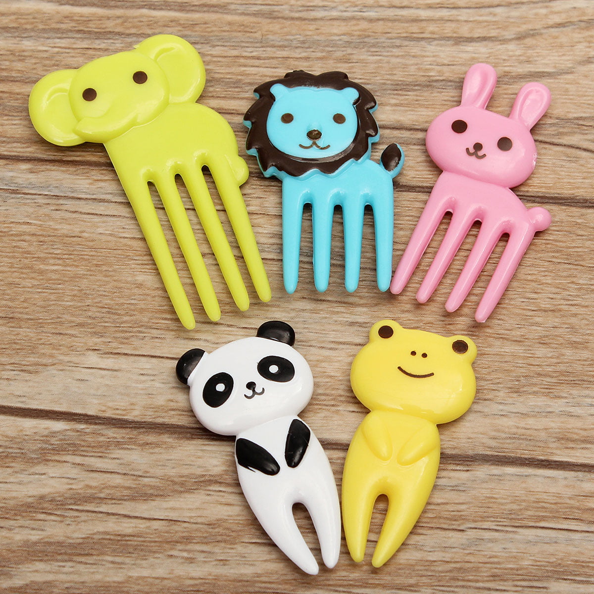 10pcs Bento Cute Animal Food Fruit Picks Forks Lunch Box Accessory Reusable 