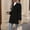 02-Black, variant on Women's Wool Blend Button Front Coat, Belted Mid-Length Overcoat, Elegant Lapel Collar Woolen Jacket Outerwear for Fall Winter 03-Complexion XL