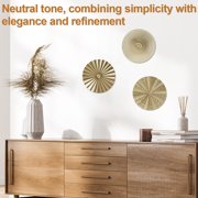 EUWBSSR 3Pcs Metal Plate Wall Decor Gold Disc Wall Art Modern Style Abstract Wall Decorations Gold Wall Art Hanging Sculptures for Living Room Bedroom