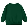 thumbnail image 6 of Likimi Children Boys Girls Pullover Long Sleeve Crew Neck Solid Color Loose Sweatshirt Soft Warm Casual Autumn Winter Tops Size 3-4 Years Green, 6 of 7