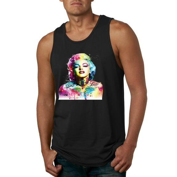 Wild Bobby Marilyn Monroe Multicolor Pop Art Pop Culture Men Graphic Tank Top, Black, Small