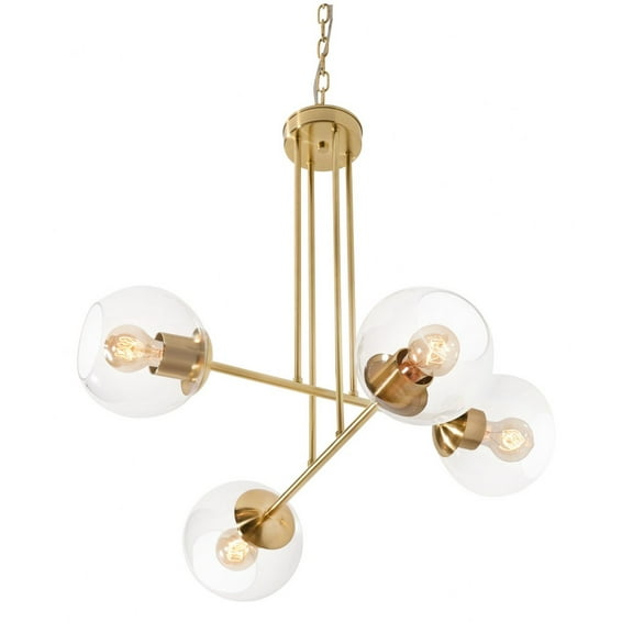JAMP25MBSB AFX Jamie 4- Light Pendant in Contemporary-Modern-Transitional Style 24.1 Inches Tall and 25.1 Inches Wide-Satin Brass Finish