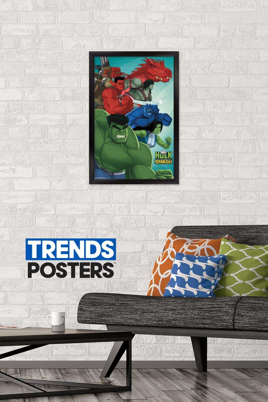 Marvel Comics TV - Hulk And The Agents Of Smash Wall Poster, 14.725" x 22.375", Framed