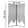 thumbnail image 5 of 2 Panel Foldable Room Divider with Vertical Metal Design, Large, Silver- Saltoro Sherpi, 5 of 5