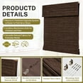thumbnail image 4 of Keego Cordless Custom Roman Shades for Windows Natural Fabric Roman Blind for Window Treatments Roman Window Shades, Brown(with Edge Liner,Block 85-90% Light) 62"W x 80"H, 4 of 7
