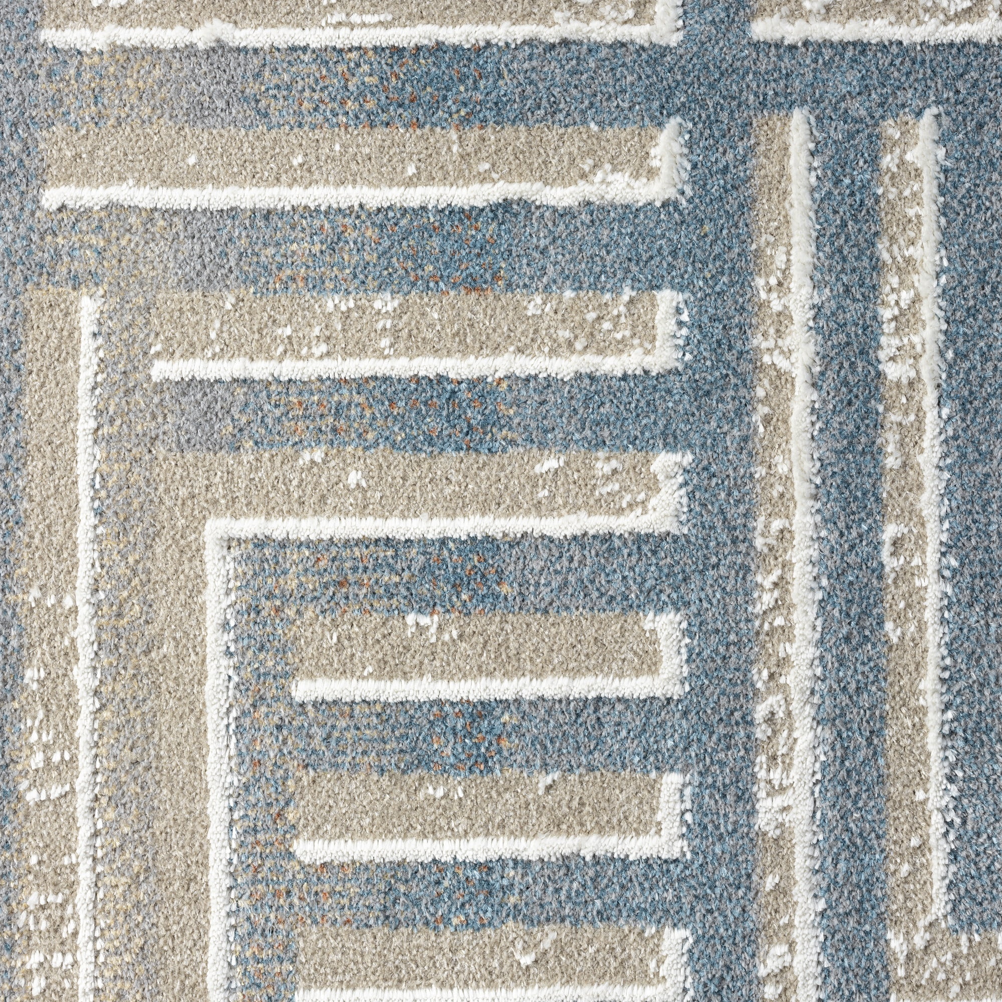 Ox Bay Wesley 2'2" x 7', Gray/Blue Geometric Washable Indoor Runner Rug by Evette Rios