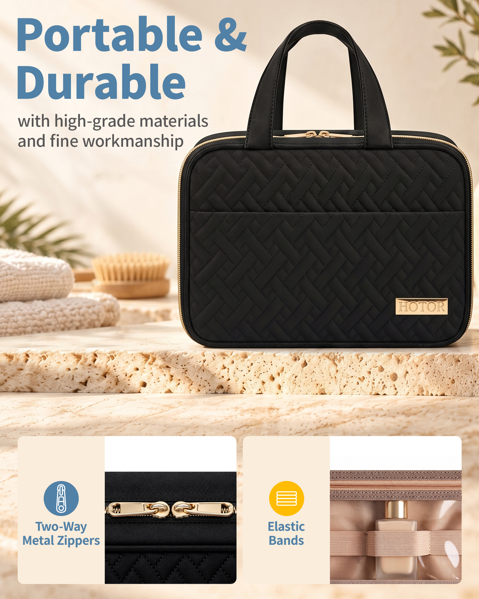 HOTOR Hanging Toiletry Bag, Black photo 6