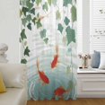 thumbnail image 6 of Japanese Carp Fish Sheer Curtains 108" Extra Long, Oriental Art Rustic Leaves Vines Koi Fish Light Filering Curtains, Privacy Drapes Simi Floor to Veiling Curtain for Living Room Window Treatment, 6 of 9