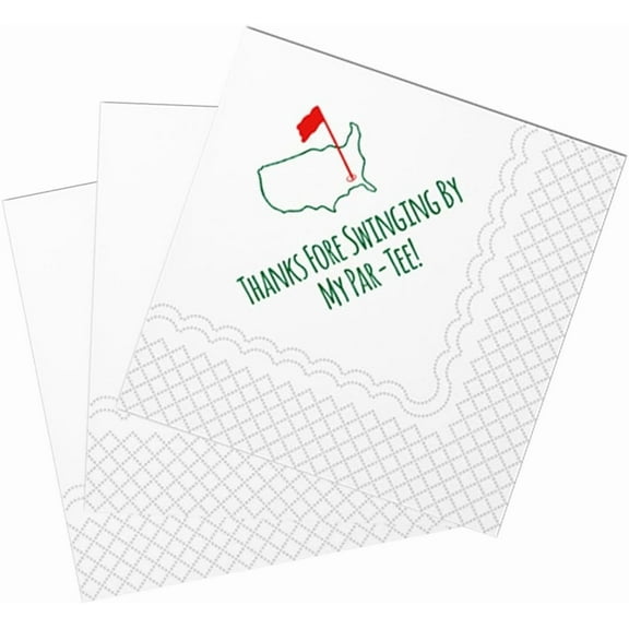20pcs Golf Cocktail Napkins, Thanks Fore Swinging By My Par-Tee Disposable Paper Cocktail Beverage Napkin for Golf Theme Party Table Decor , 5x5" 5"x5"