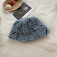 thumbnail image 2 of CoCopeaunts INS Japanese Lamb Wool Bucket Hat Irregular Stripes Warm Fisherman Hat Autumn and Winter Korean Fashion Plush Basin Gorros, 2 of 8