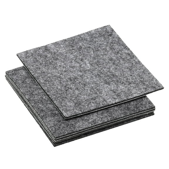 Uxcell 4x4 Inch Lamp Base Felt, 5Pack 2mm Thickness Square Soft Adhesive Non-slip Backed Felt Grey