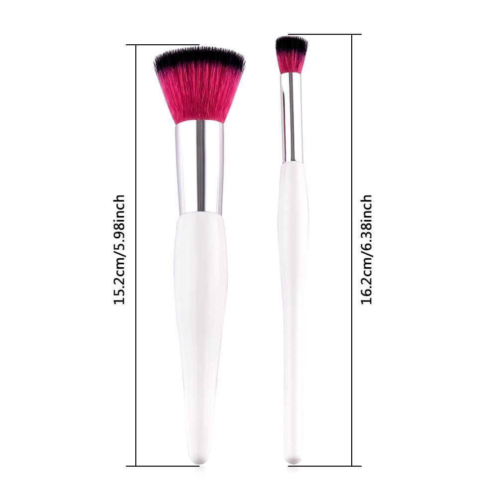 Younar 2 PCS Makeup Stippling Brushes Small Large Flat Top Brush -
