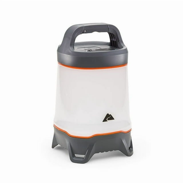 Ozark Trail 1000 Lumen LED Camping Lantern – 5 Light Modes, 75-Hour Runtime, Water-Resistant, Gray/Orange