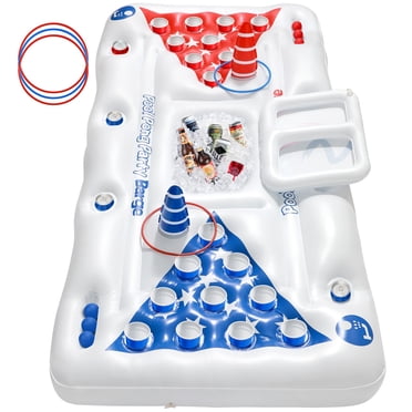 Livhil 71" x 31" Adult Pong Inflatable Pool Game White