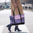 thumbnail image 4 of FORMRS Canvas Laptop Tote Bag for Women with 15.6" Computer Compartments Shoulder Handbag, Black Cat Walking, 4 of 7