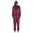 thumbnail image 4 of ashford & brooks women's mink fleece hooded one piece pajama jumpsuit - red buffalo check - 2x-large, 4 of 5