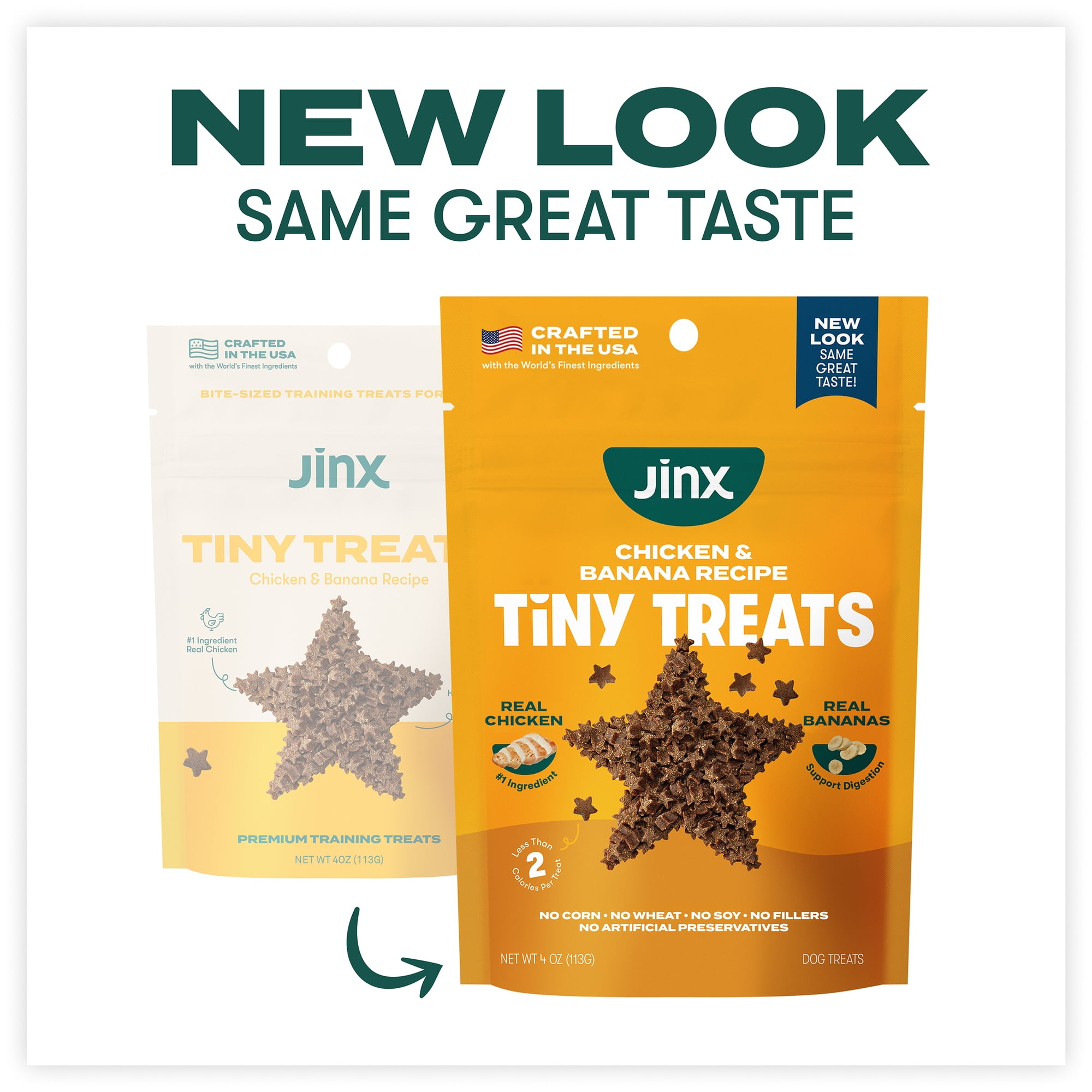 (6 pack) Jinx Chicken and Banana Tiny Treats Natural Dog Training Treats, 4 oz Bag