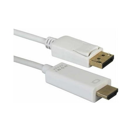 UPC: 0037229005639 | QVS DPHD-06W 6 ft. White DisplayPort to HDMI 4K Digital A/V White Cable Male to Male