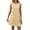 Yellow, variant on Cotton Linen Sundress for Womens Summer Crewneck Ruffle Hem Sleeveless Shift Dress Casual Mini Dresses