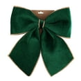 thumbnail image 2 of Velvet Christmas Bows, Green Wreath Bow Ornaments with Wired Edge for Christmas Tree Decorations, Xmas Tree Topper, Garland, Wrapping, and Holiday DIY Décor (Green Small), 2 of 9