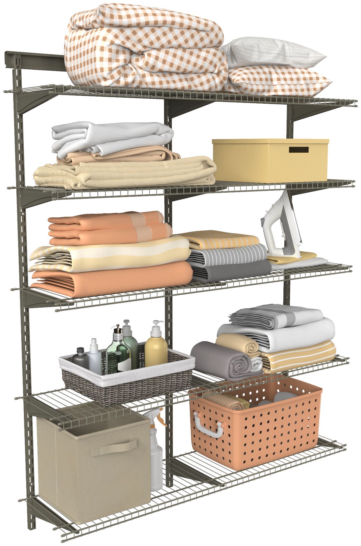 lowes storage racks on Closetmaid St 6048 Ask Shelftrack 60 H X 48 W Adjustable 5 Shelf Kit Nickel Walmart Com Walmart Com