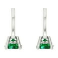 thumbnail image 4 of Clara Pucci 0.5 ct Brilliant Round Cut Drop Dangle VVS1 Genuine Conflict free Green Emerald Solid 14K White Gold Designer Everyday Earrings Lever Back, 4 of 5