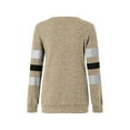 thumbnail image 5 of Rejlun Women Tee Long Sleeve T Shirt Color Block T-shirt Loose Tunic Blouse Comfy Dailywear Sweatshirts Apricot M, 5 of 6
