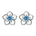 thumbnail image 2 of Homesteed Hollow Flower Shaped Diamond Earrings for Women Shiny Crystal Studs Elegant Floral Jewelry Nickel Free Birthday Wedding Gift for Her, 2 of 6