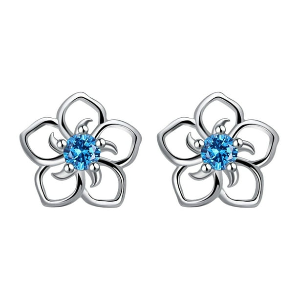 Hueco Pendientes En Forma De Flor Temperamento Pendientes De Las Mujeres